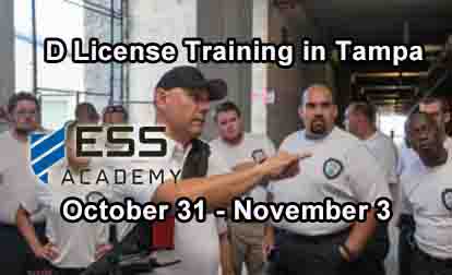 Florida D Security License Training in Tampa November